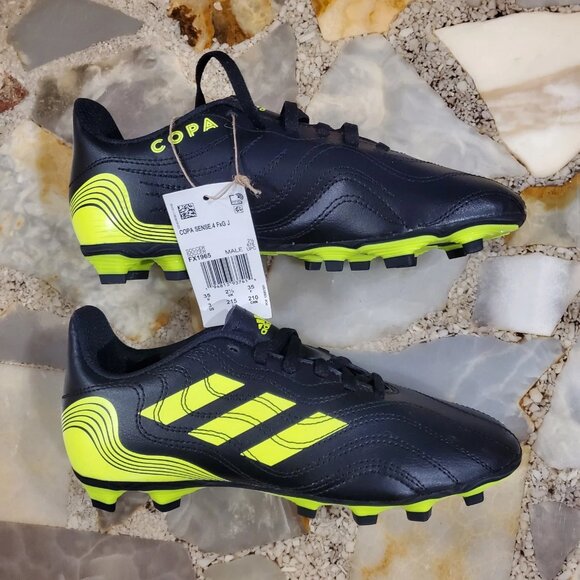 Adidas Copa Sense.4 FxGJ Soccer Cleat Core Black/Solar Yellow US Little Boy's 3 - Picture 1 of 10